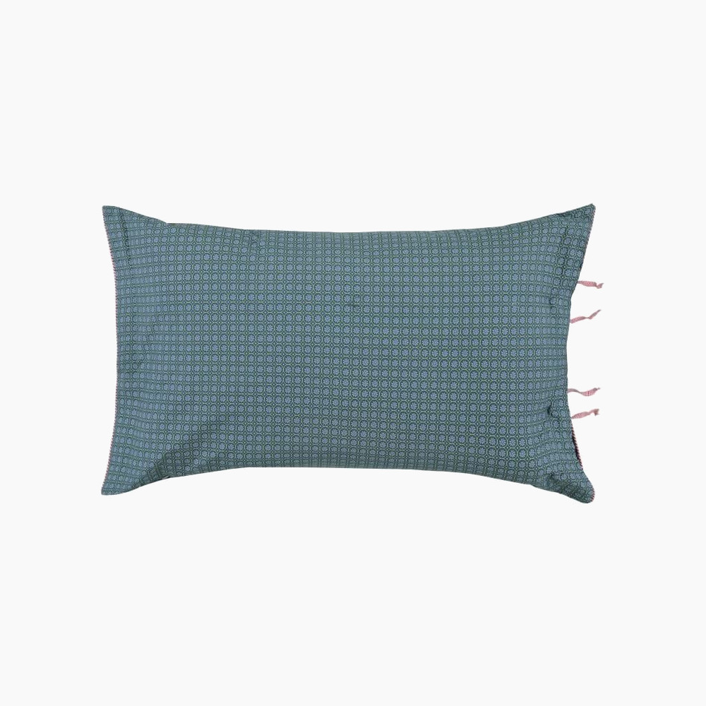 OH MY DARLING L size Cushion 42x65 cm dark blue pure cotton percale 