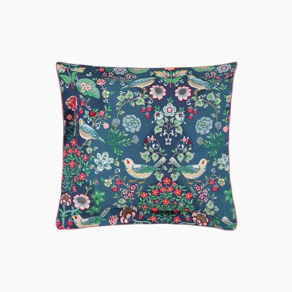 OH MY DARLING L size Cushion 45x45 cm dark blue pure cotton percale 
