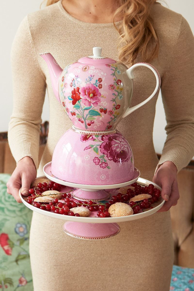 Floral Teapot Large Rose Pink