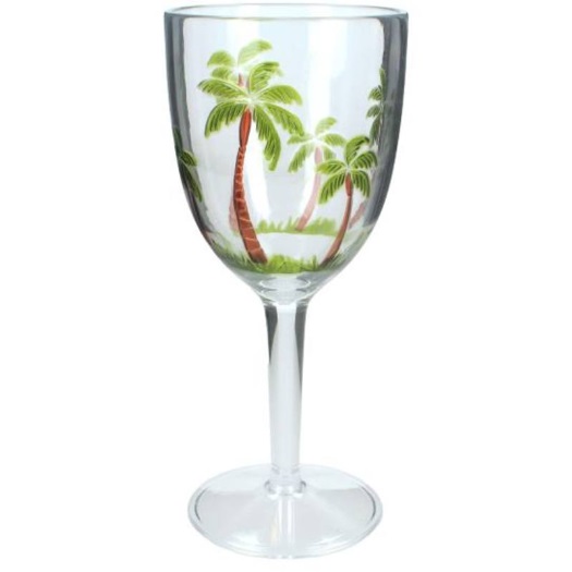 Supergreens Ποτήρι Κρασιού Πλαστικό Φοίνικες Πράσινο 9x9x20,5 εκ.