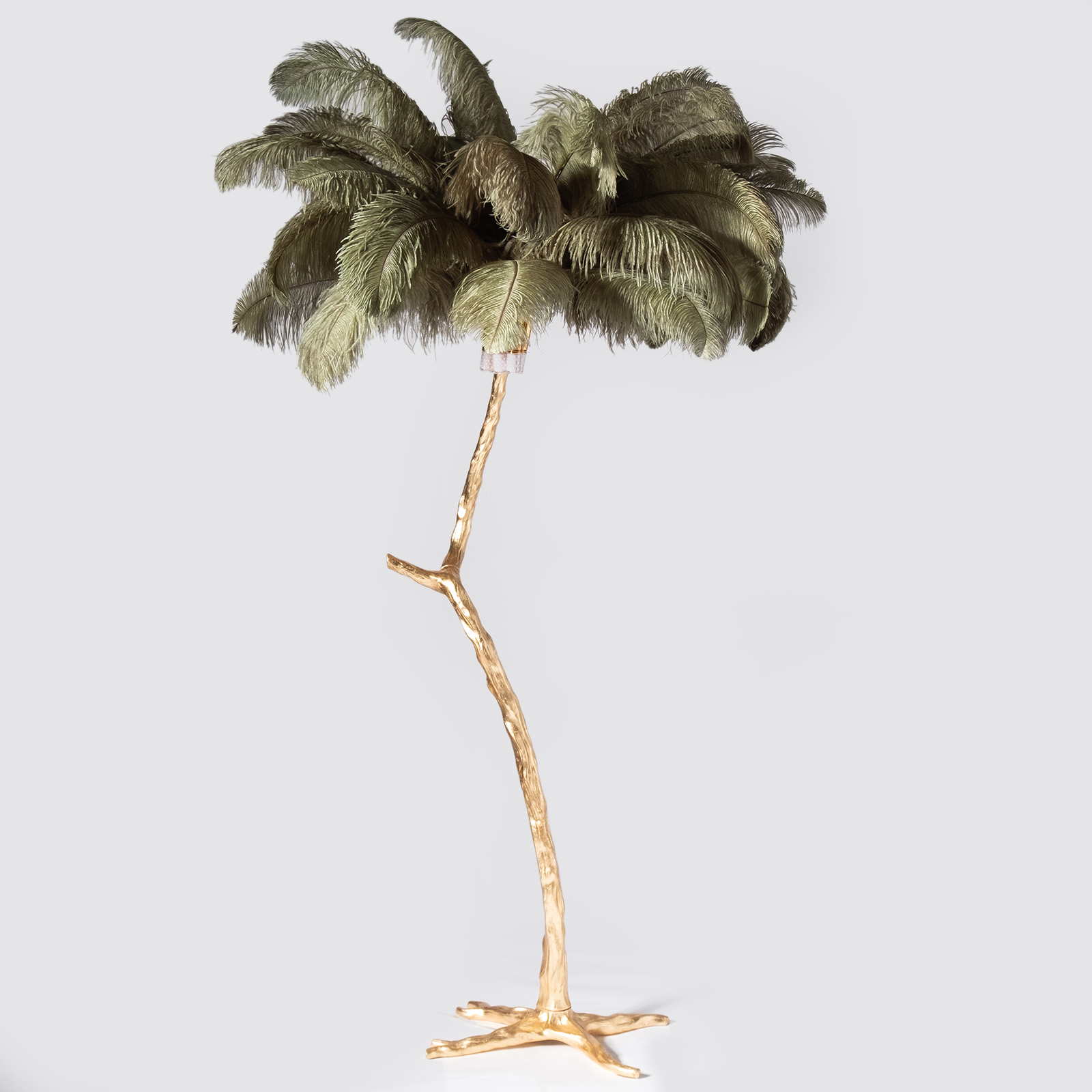 Supergreens Φωτιστικό Επιδαπέδιο ''Ostrich'' Πράσινο/Χρυσό 170 εκ.