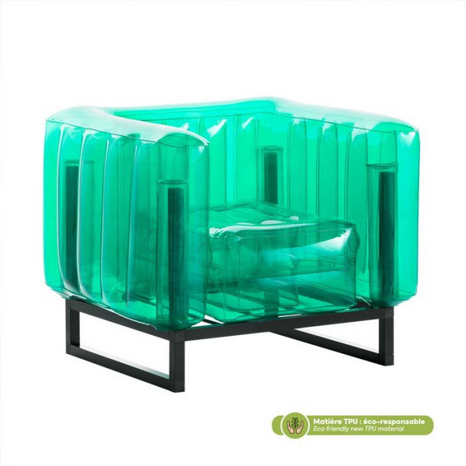 Supergreens Πολυθρόνα ''Yomi'' Eko με Πλαίσιο Αλουμινίου Crystal Πράσινη 83x76.5x69.5 εκ.