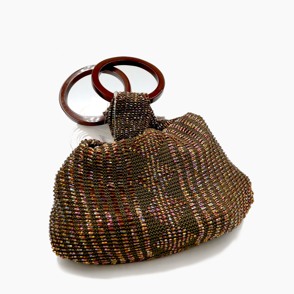 Golden Bag with Brown handles