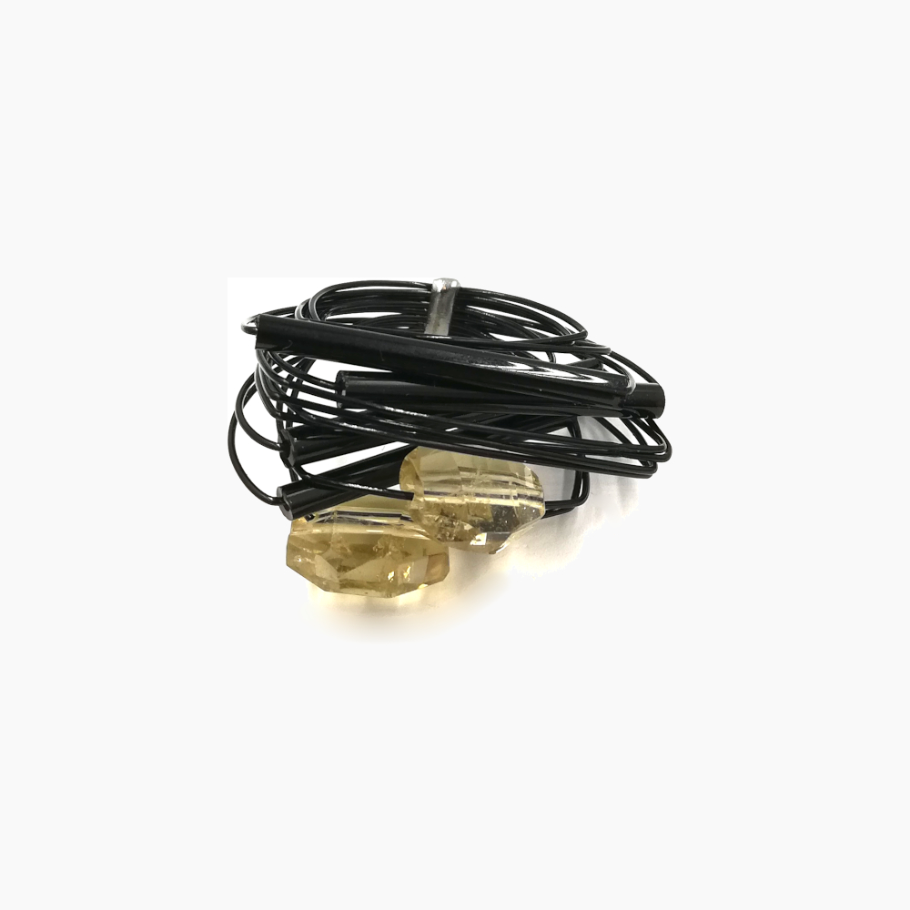 Black Wire with Clear & Black Objects